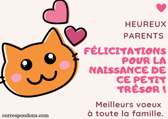 Idées textes félcitations naissance Fille bébé Garçon pour les parents