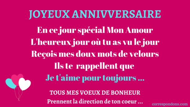 mot gentil pour anniversaire Plus Beaux Poemes Anniversaire Amour Amitie Femme Homme Famille mot gentil pour anniversaire