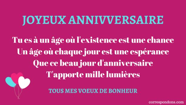 Plus beaux poèmes anniversaire - Amour Amitié Femme Homme Famille