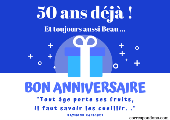 Message Joyeux Anniversaire 50 Ans Cartes Textes Sms Poème