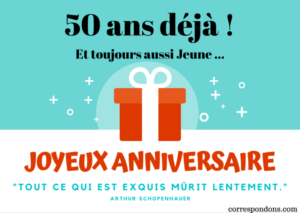 Lire la suite à propos de l’article Idées messages bon anniversaire 50 ans – sms poème citations images