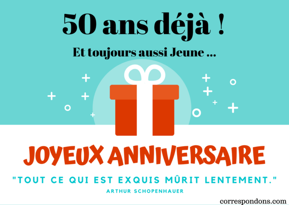 Lire la suite à propos de l’article Idées messages bon anniversaire 50 ans – sms poème citations images