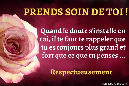 Lire la suite à propos de l’article Prends soin de Toi ou Prenez soin de vous – messages courage